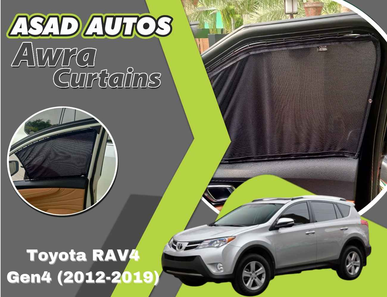 Awra Curtains for Toyota RAV4 Gen4 (2012-2019) | Sunshade & Privacy