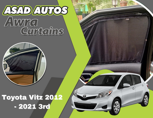 "Awra Curtains for Toyota Vitz 3rd Gen (2012-2021) – Premium Privacy Shades with Sun Protection and UV Protection"