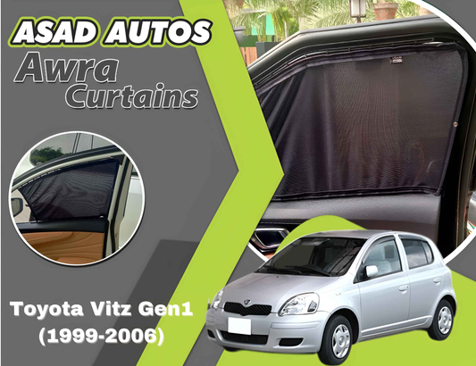 Awra Curtains for Toyota Vitz Gen1 (1999-2006) | Sunshade & Privacy