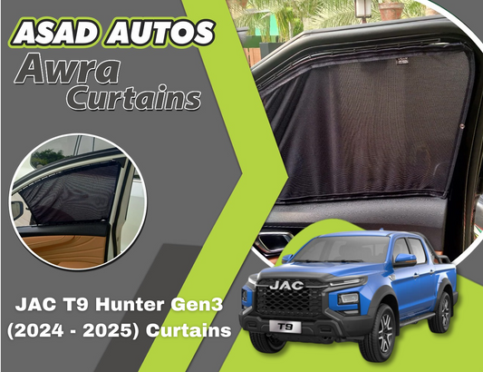 Awra Car Curtains for JAC T9 Hunter Gen3 (2024–2025) – UV Protection & Privacy Shield