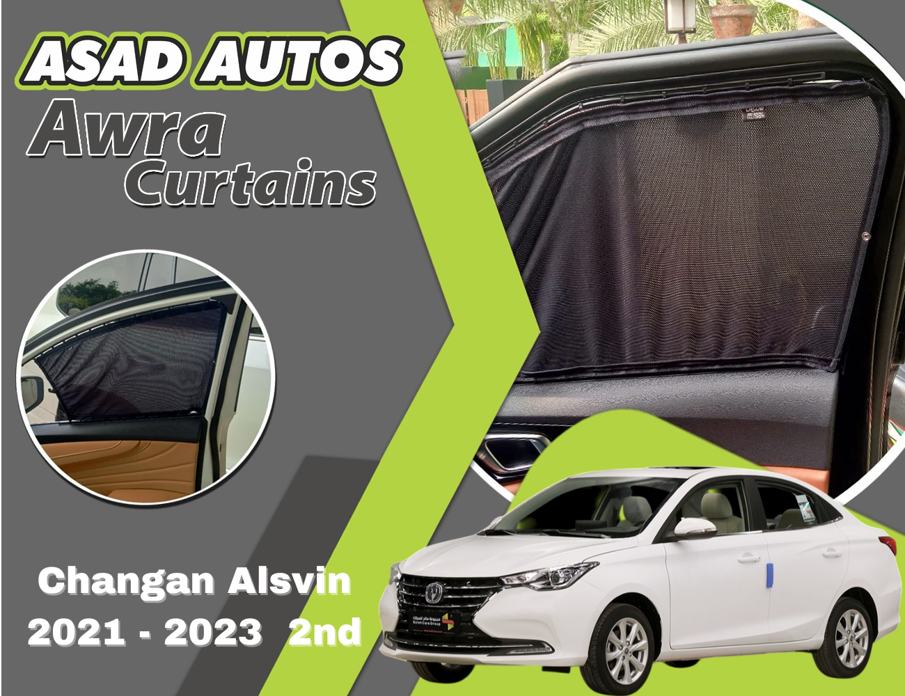 Awra Window Curtains Sun Shades (Car Pardy) for Changan Alsvin 2021 - 2023 2nd