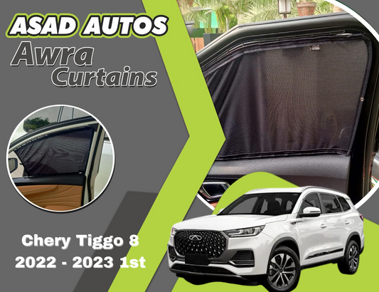 Chery Tiggo "Awra Window Curtains Sun Shades (Car Pardy) for Chery Tiggo 8 2022 - 2023 1st Gen – Premium Sun Protection & Privacy