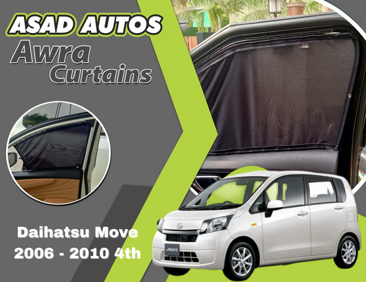 "Awra Window Curtains Sun Shades (Car Pardy) for Daihatsu Move 2006 - 2010 4th Gen – Ultimate Sun Protection & Privacy."