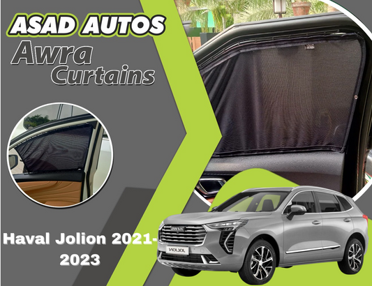 "Awra Window Curtains Sun Shades (Car Pardy) for Haval Jolion 2021-2023 – Premium sun protection and privacy shades, custom-fit for your vehicle. Blocks harmful UV rays, reduces heat, and enhances interior comfort."