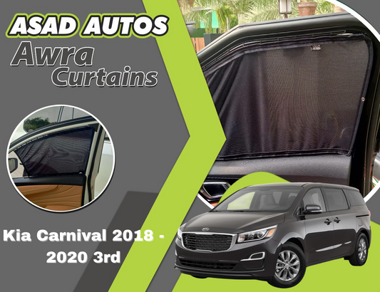"Awra Window Curtains Sun Shades (Car Pardy) for Kia Carnival 3rd Gen (2018-2020) – Superior Privacy and Sun Protection."