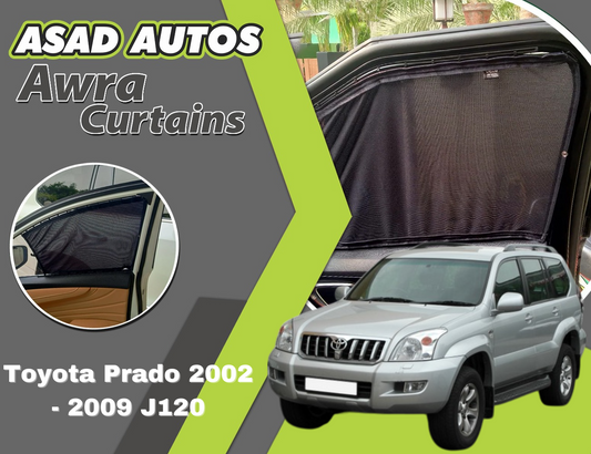 "Awra Window Curtains Sun Shades (Car Pardy) for Toyota Prado 2002 - 2009 J120 – Enhanced Sun Protection & Privacy"
