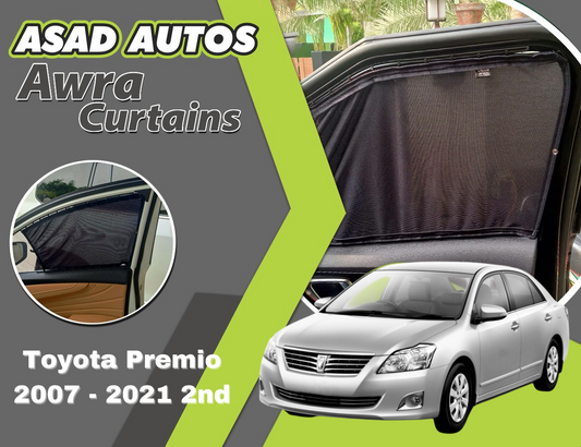 "Awra Window Curtains Sun Shades (Car Pardy) for Toyota Premio 2nd Gen (2007-2021) – Premium Privacy and Sun Protection"