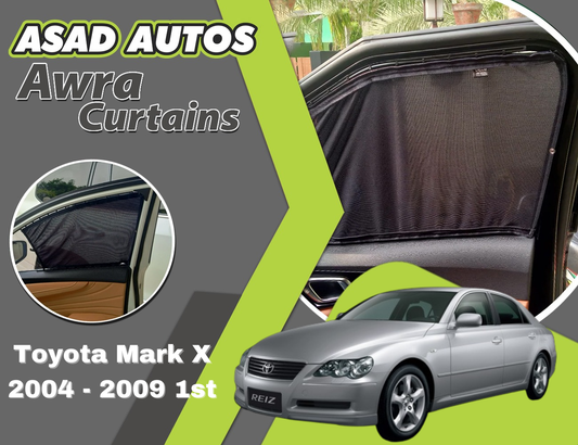 "Awra Window Curtains installed in Toyota Mark X 1st Gen (2004-2009)"
