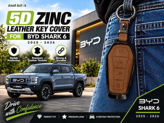 BYD Shark 6 Key Cover 2025–2026 | 5D Zinc Leather