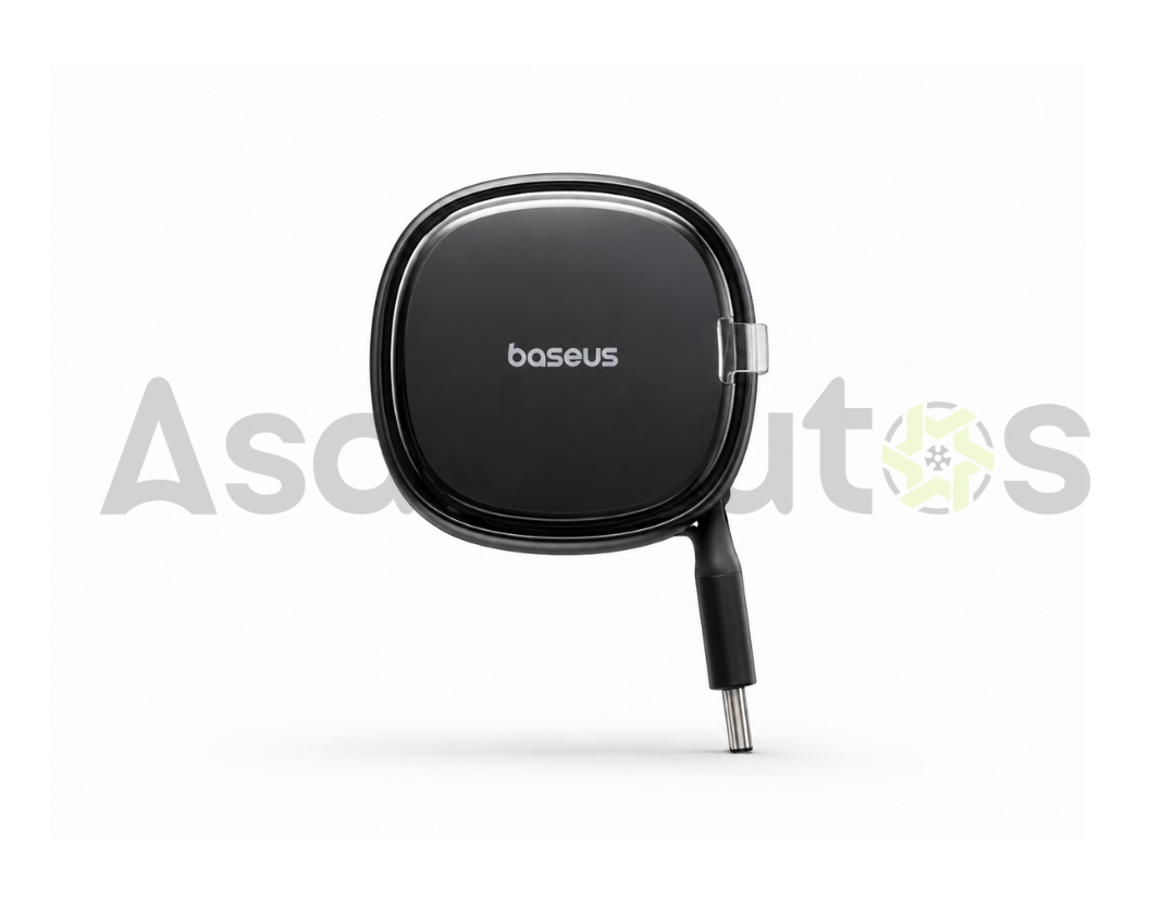 Baseus 60W car charger with USB-C connector and retractable cable