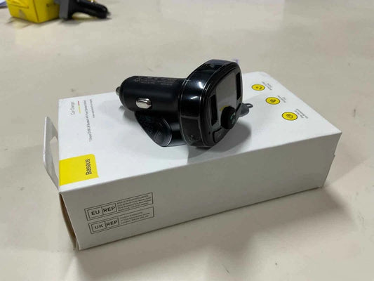 Baseus Car Charger with Battery Voltage Display | Dual USB Fast Charging