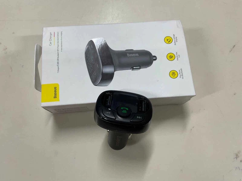 Baseus Car Charger with Battery Voltage Display | Dual USB Fast Charging