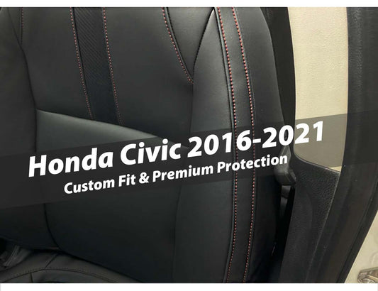 Bespoke Fully Synthetic Seat Covers for Honda Civic 2016-2021, providing a custom fit, premium protection, and stylish design for your car’s interior.