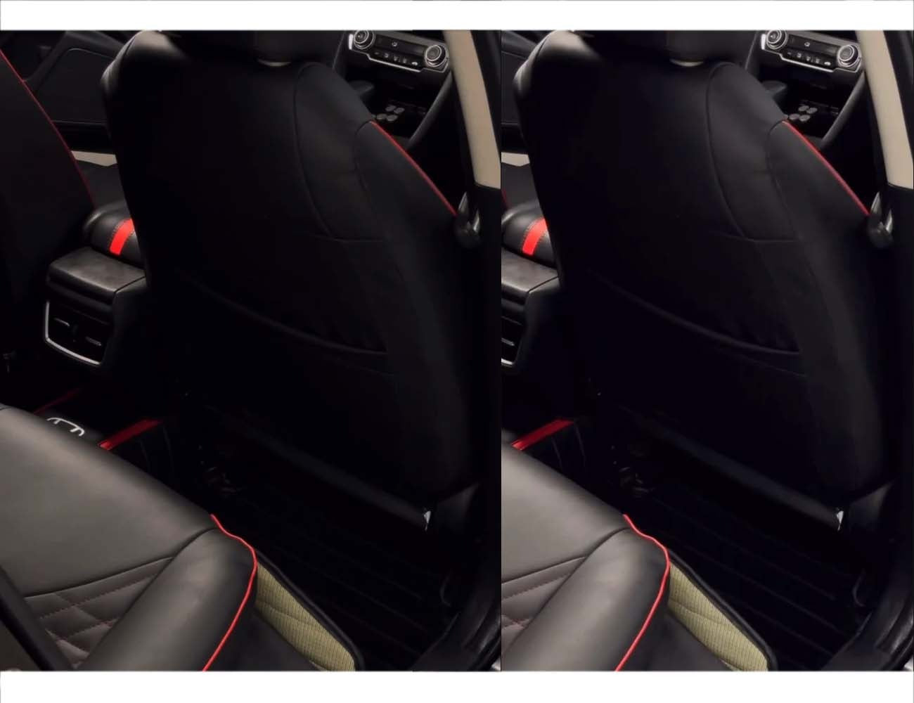 Bespoke Lamborghini Red Seat Covers for Honda Civic X (2016-2021) made from premium Japanese synthetic fabric for a luxurious and sporty interior upgrade.