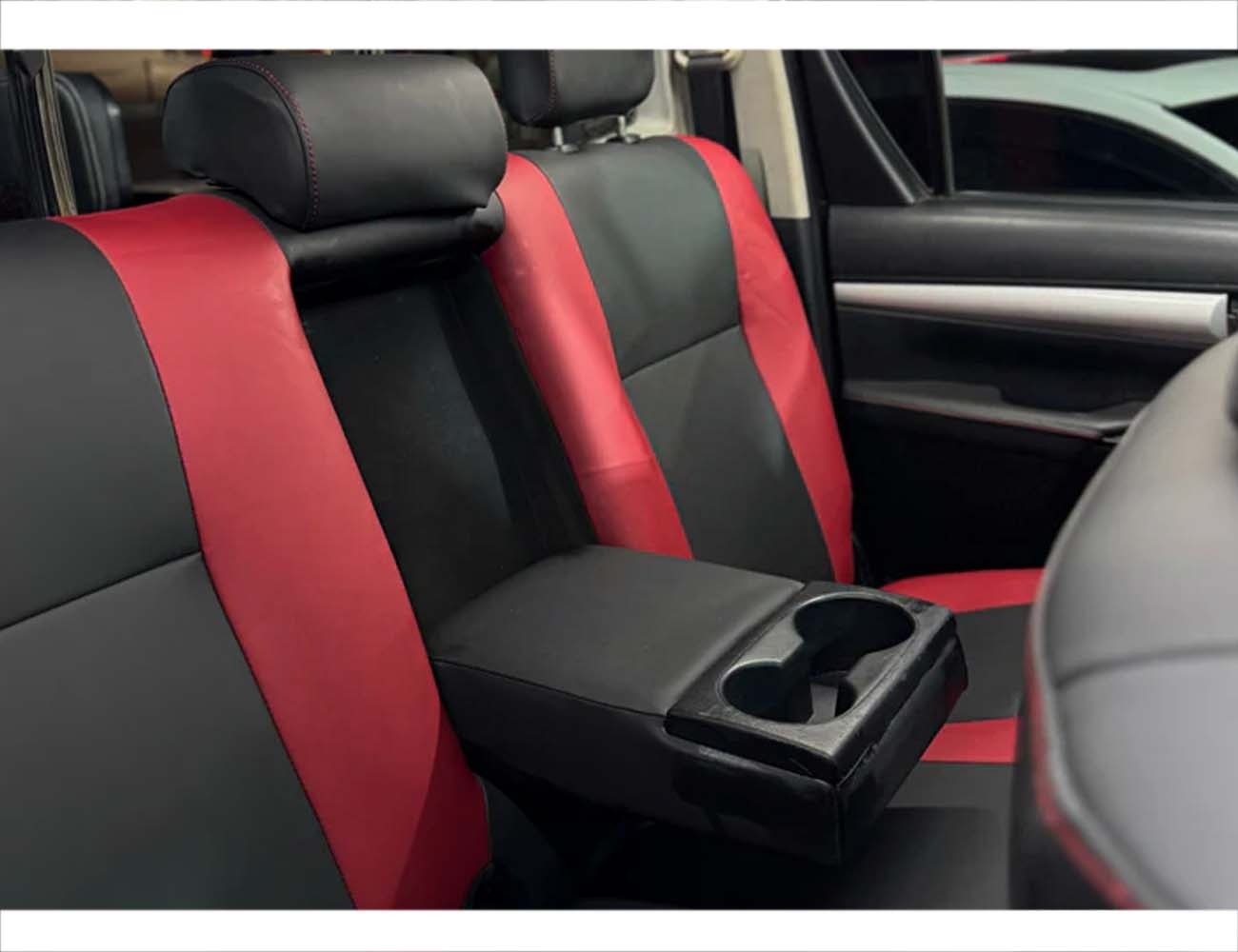 Bespoke car seat covers designed for Toyota Hilux Revo, offering custom fit, premium protection, and enhanced comfort for the vehicle's interior.