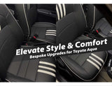 Bespoke seat covers for Toyota Aqua, offering premium fit, stylish design, and durable protection.