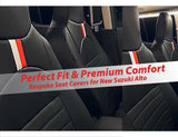 Bespoke seat covers for the New Suzuki Alto, offering premium fit, stylish design, and durable protection.