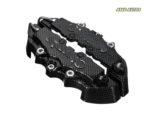 Brembo style black car disc brake caliper cover, providing a sleek, modern look while offering durable protection for your brakes.