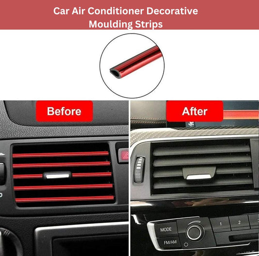 10Pcs Universal Red U-Shaped Car Air Conditioner Decorative Moulding Strips