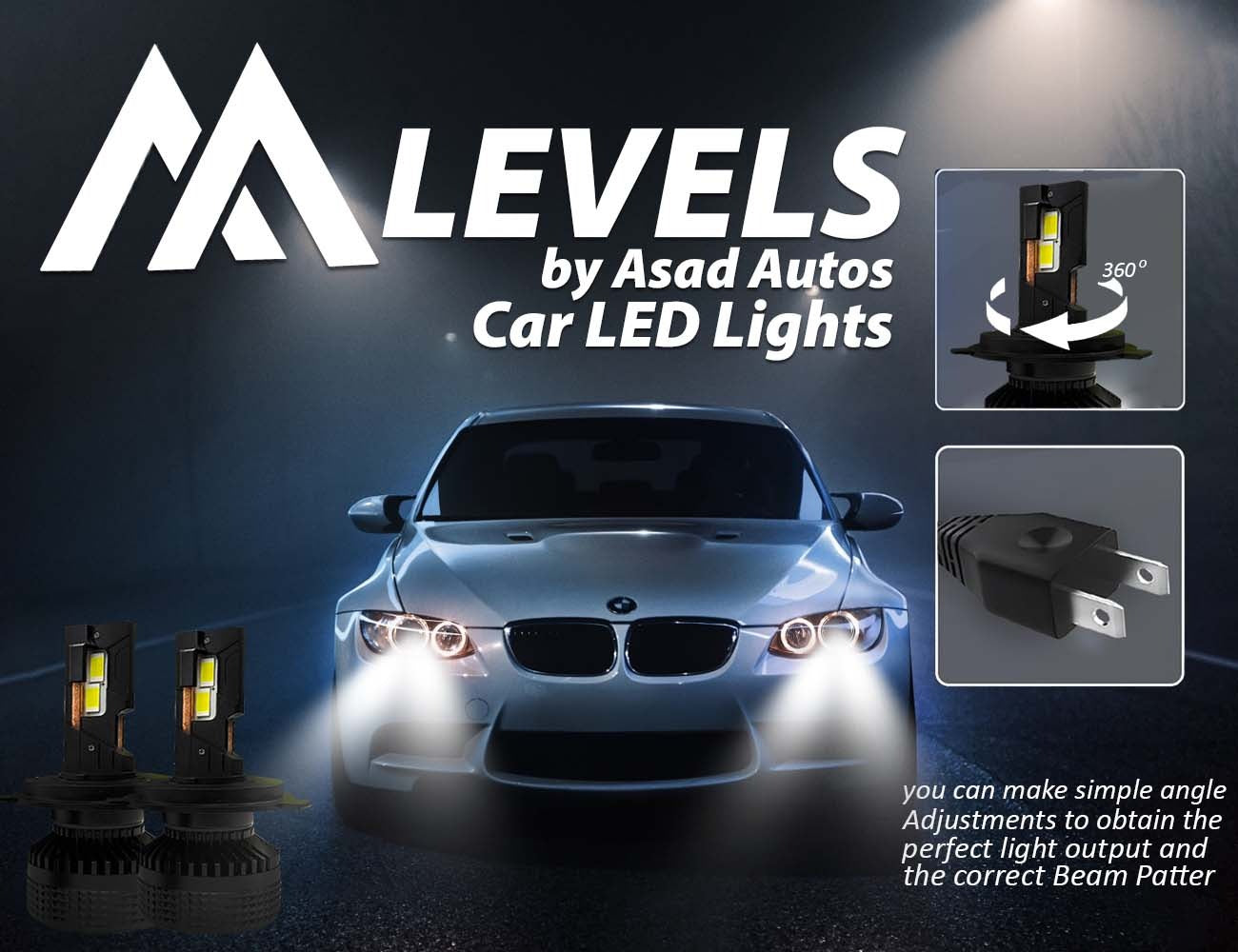 "Car LED Lights 1000W – High-Performance, Ultra-Bright Automotive Lighting Solution #levelsbyasadautos"