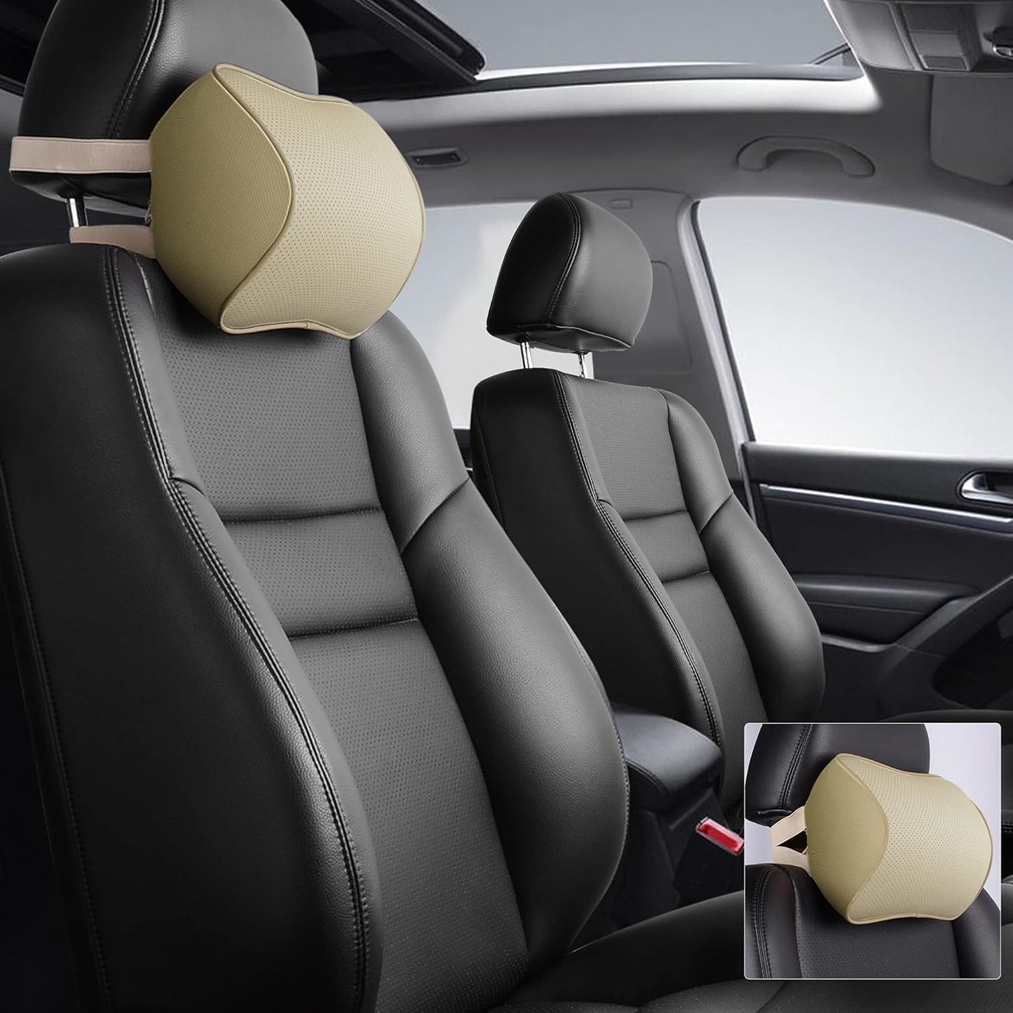 "Car Seat Headrest Pillow providing ergonomic neck support"