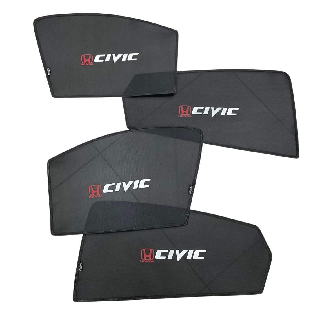Car Sun Shades for Honda Civic 2016-2021, featuring custom fit, UV protection, and heat reduction for interior comfort and durability.