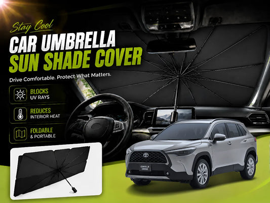 Car Umbrella Sun Shade for Toyota Corolla Cross 2022–2025 – Foldable Windshield UV & Heat Protector
