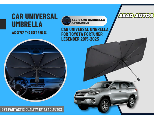 Car Umbrella Sun Shade for Toyota Fortuner Legender 2015–2025 – Foldable Windshield UV & Heat Protector