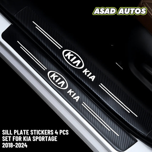 Carbon Fiber Sill Plate Sticker For Kia Sportage 2018–2024 – 4PCS Door Entry Protector Set
