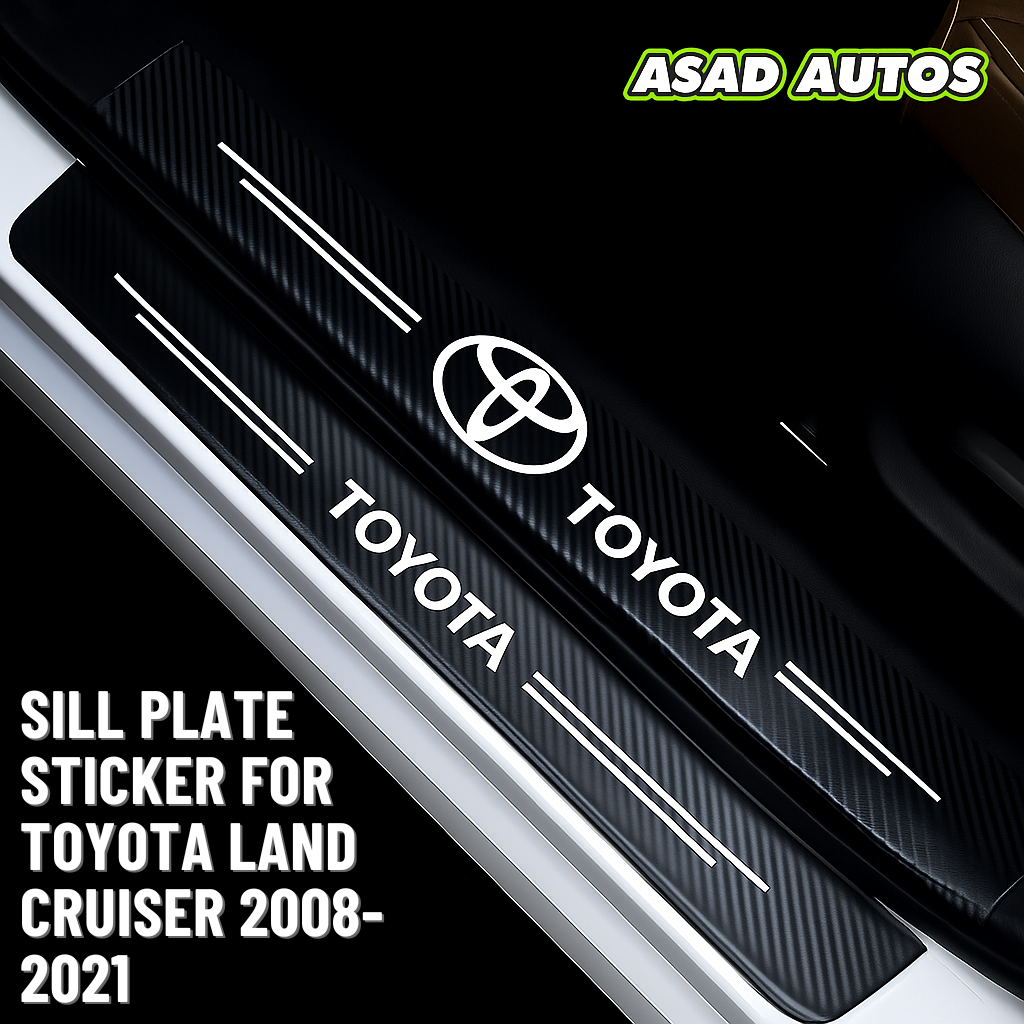 Carbon Fiber Sill Plate Sticker for Toyota Land Cruiser (2008–2021) – Rugged Door Sill Protection with Premium Sporty Finish