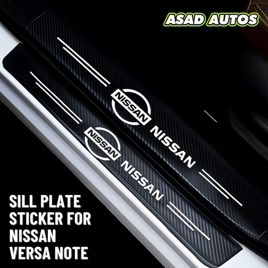 Carbon Fiber Sill Plate Stickers for Nissan Versa Note 2014–2019 – Sleek Protection & Style
