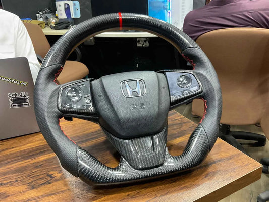 Carbon Fiber Steering Wheel for Honda Civic (2016–2021)
