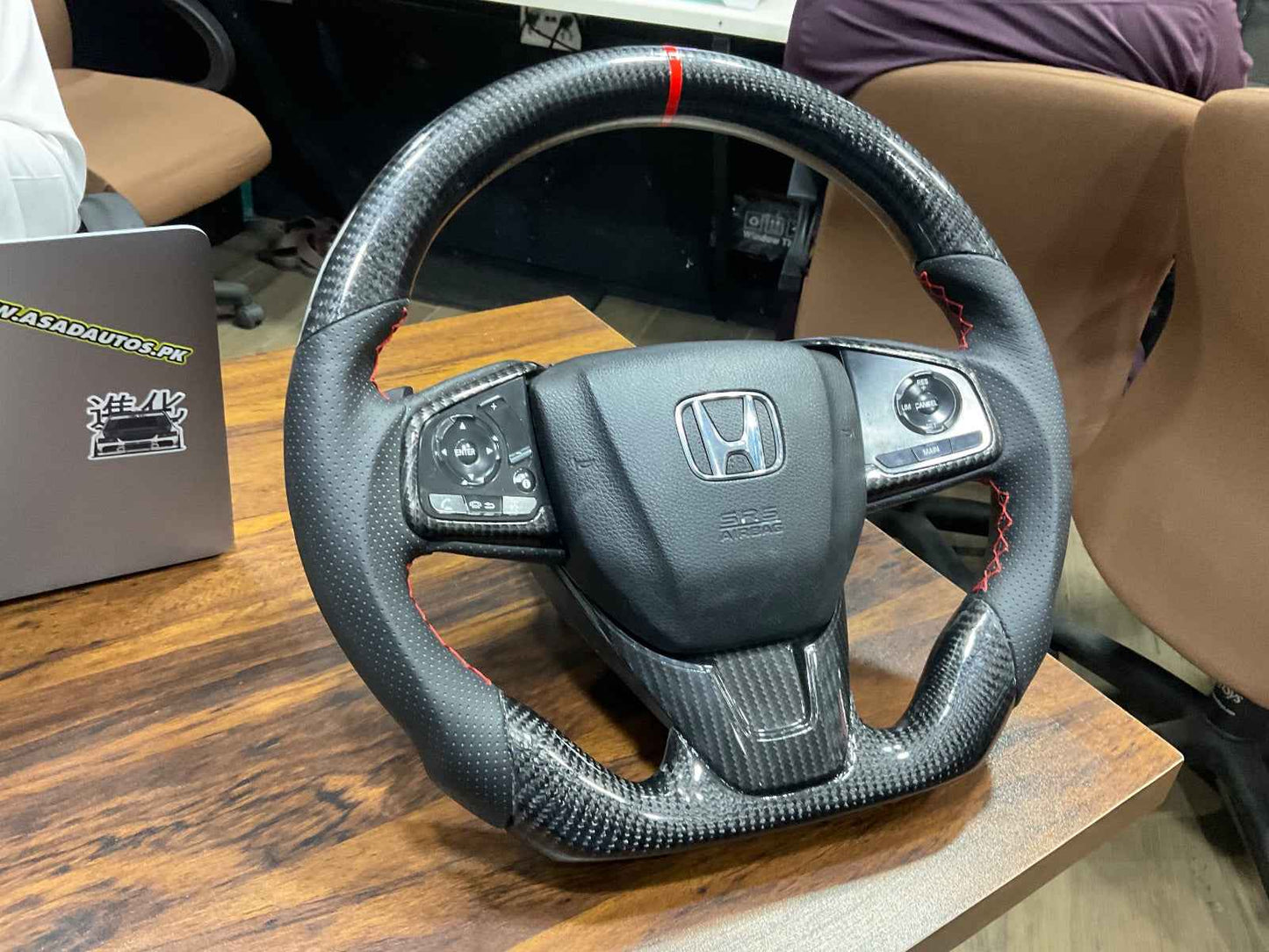Carbon Fiber Steering Wheel for Honda Civic (2016–2021)