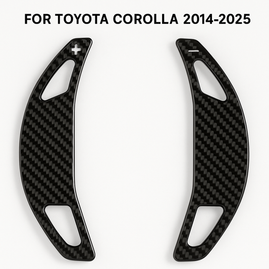 Carbon fiber paddle shifter extension for Toyota Corolla 2014-2025 steering wheel sporty upgrade