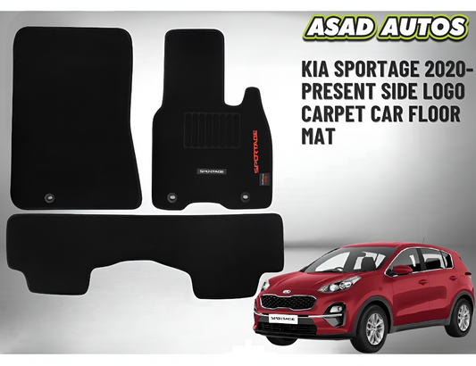 KIA Sportage 2020–Present Side Logo Carpet Car Floor Mat – Premium Fit & Finish