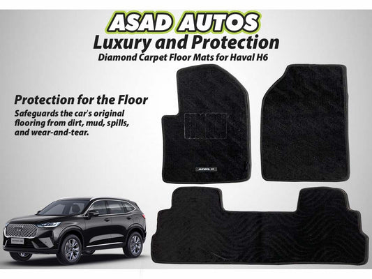 Cartrex Diamond Carpet Floor Mats for Haval H6 – Stylish and Durable Mats for Interior Protection