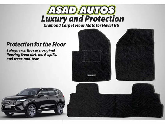 Cartrex Diamond Carpet Floor Mats for Haval H6 β Stylish and Durable Mats for Interior Protection