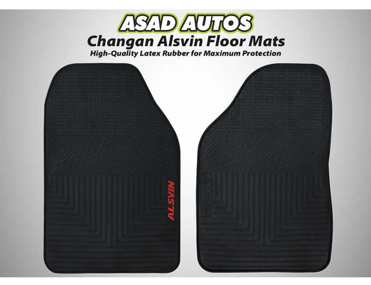 Changan Alsvin 2021-2024 latex rubber car floor mats, featuring a custom fit, waterproof design, all-weather protection, and a non-slip surface for maximum safety and durability.