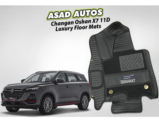 Changan Oshan X7 11D Luxury Floor Mats, custom fit, offering superior protection and comfort with a premium design and all-weather durability.