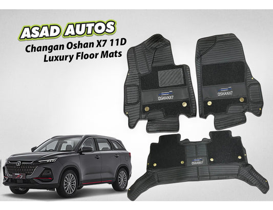 Changan Oshan X7 11D Luxury Floor Mats, custom fit, offering superior protection and comfort with a premium design and all-weather durability.