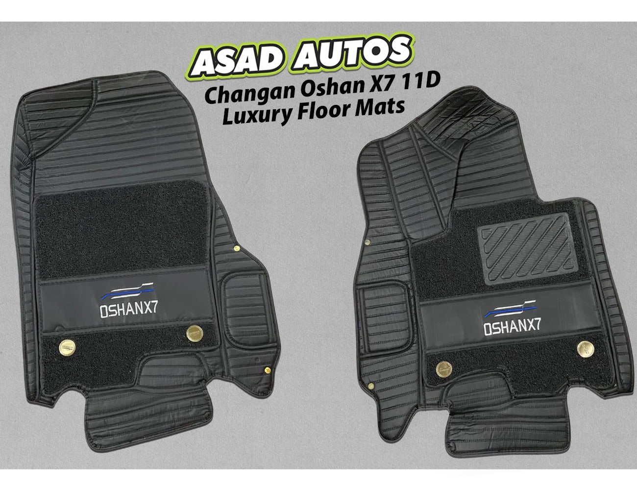 Changan Oshan X7 11D Luxury Floor Mats, custom fit, offering superior protection and comfort with a premium design and all-weather durability.