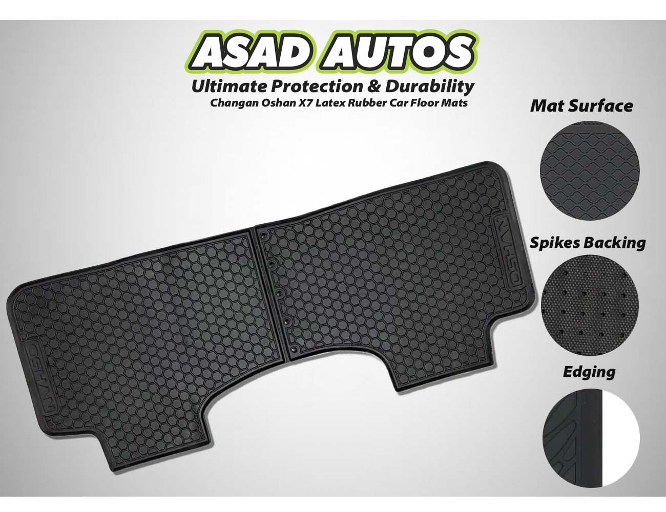 Changan Oshan X7 Latex Rubber Car Floor Mats, offering durable, custom fit protection and easy maintenance for your car’s interior.