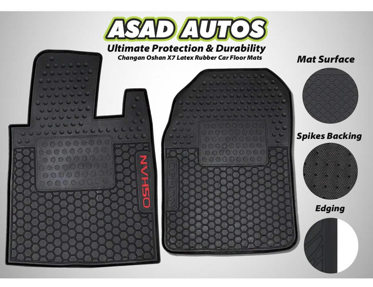 Changan Oshan X7 Latex Rubber Car Floor Mats, offering durable, custom fit protection and easy maintenance for your car’s interior.