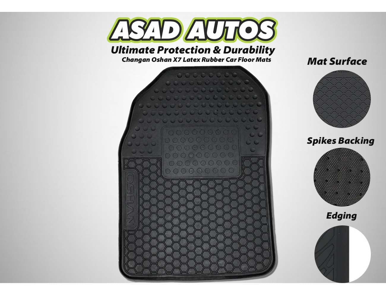 Changan Oshan X7 Latex Rubber Car Floor Mats, offering durable, custom fit protection and easy maintenance for your car’s interior.