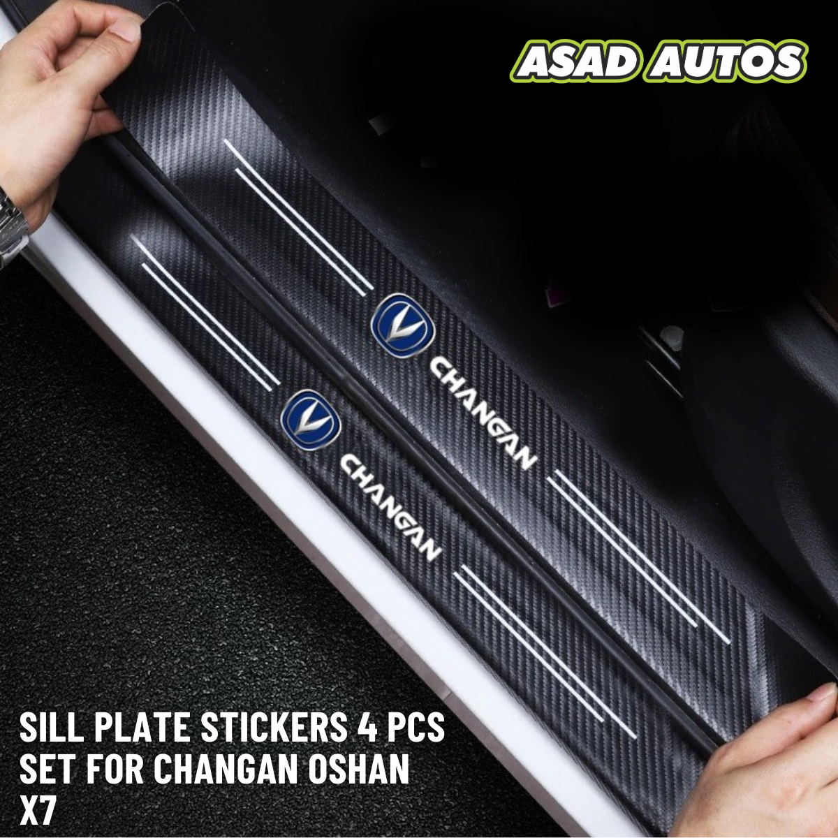 Sill Plate Stickers 4 Pcs Set For Changan Oshan X7 – Stylish Door Entry Protection