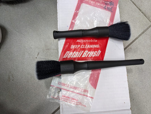 Close-up of the Deep Cleaning Detailing Brush Set (2 Pcs) with ergonomic handles and soft bristles, ideal for car interior and exterior cleaning.