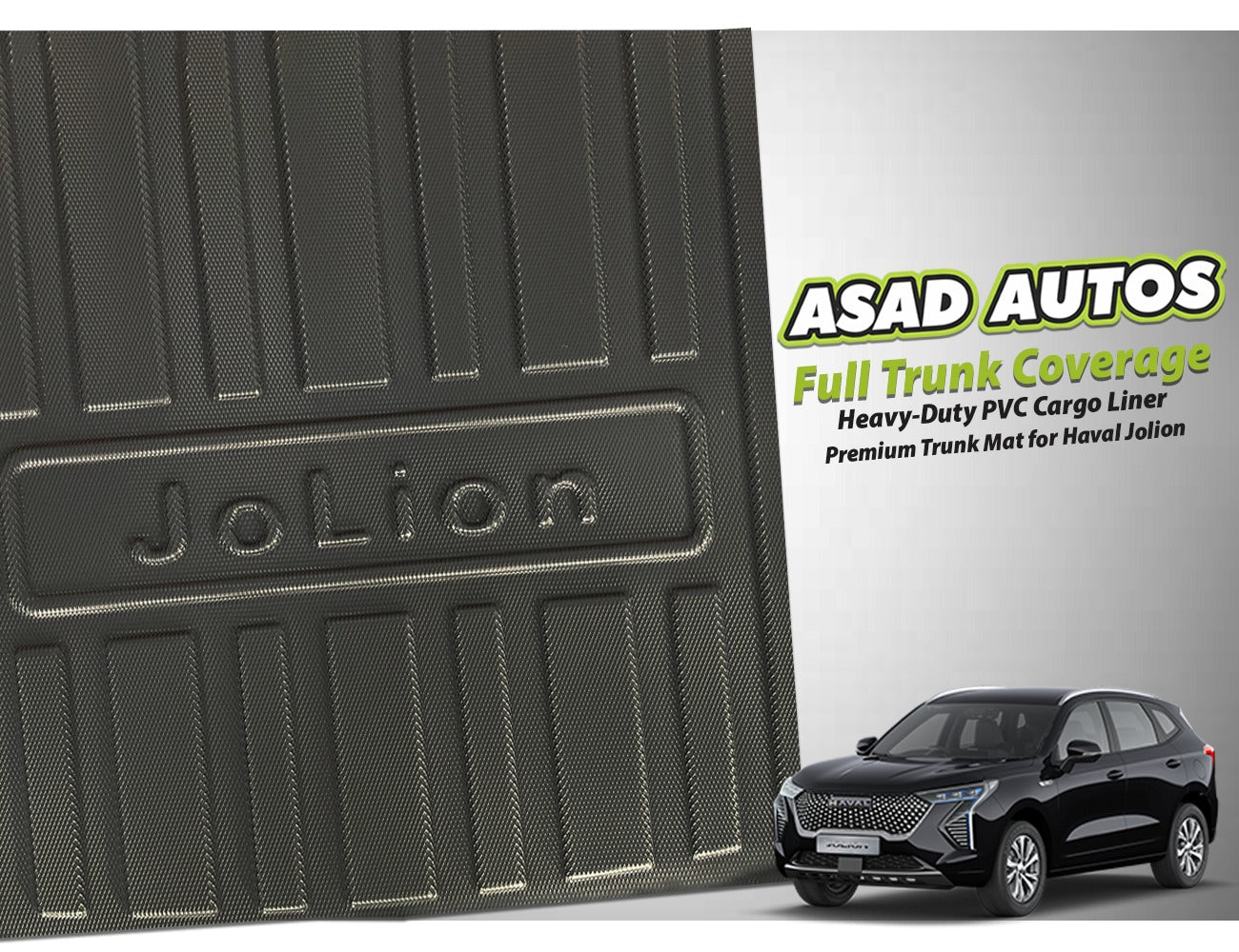 Custom-Fit Trunk Mat for Haval Jolion, durable and waterproof cargo protection with anti-slip surface for enhanced functionality.