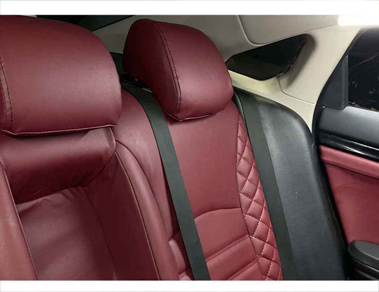 Custom-Made Burgundy Bespoke Seat Covers for Honda Civic | Japanese Synthetic Fiber Collection
