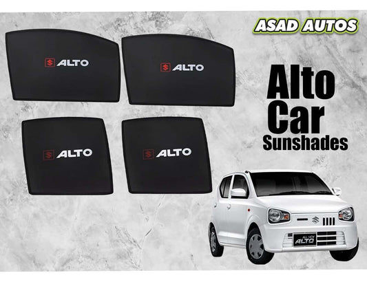 Custom-fit car sun shades for Suzuki Alto 2014-2026, offering UV and heat protection for your car's interior.