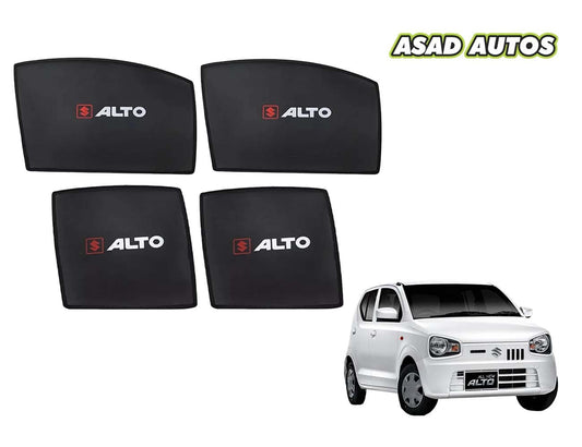 Custom-fit car sun shades for Suzuki Alto 2014-2026, offering UV and heat protection for your car's interior.